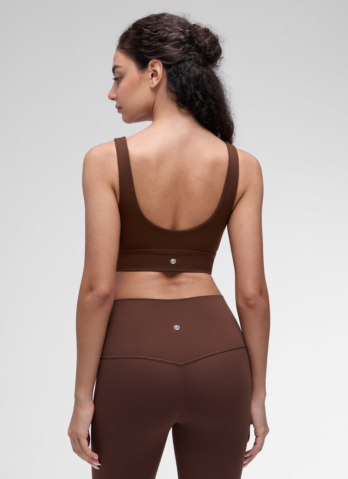 CRZ YOGA Women's Yoga Low Support Butterluxe Sport Bra U Back Longline Lava Brown @model_info:Anano