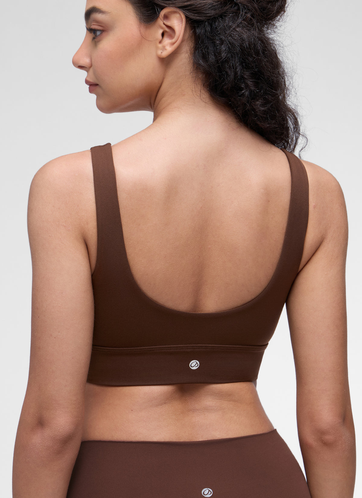 CRZ YOGA Women's Yoga Low Support Butterluxe Sport Bra U Back Longline Lava Brown @model_info:Anano
