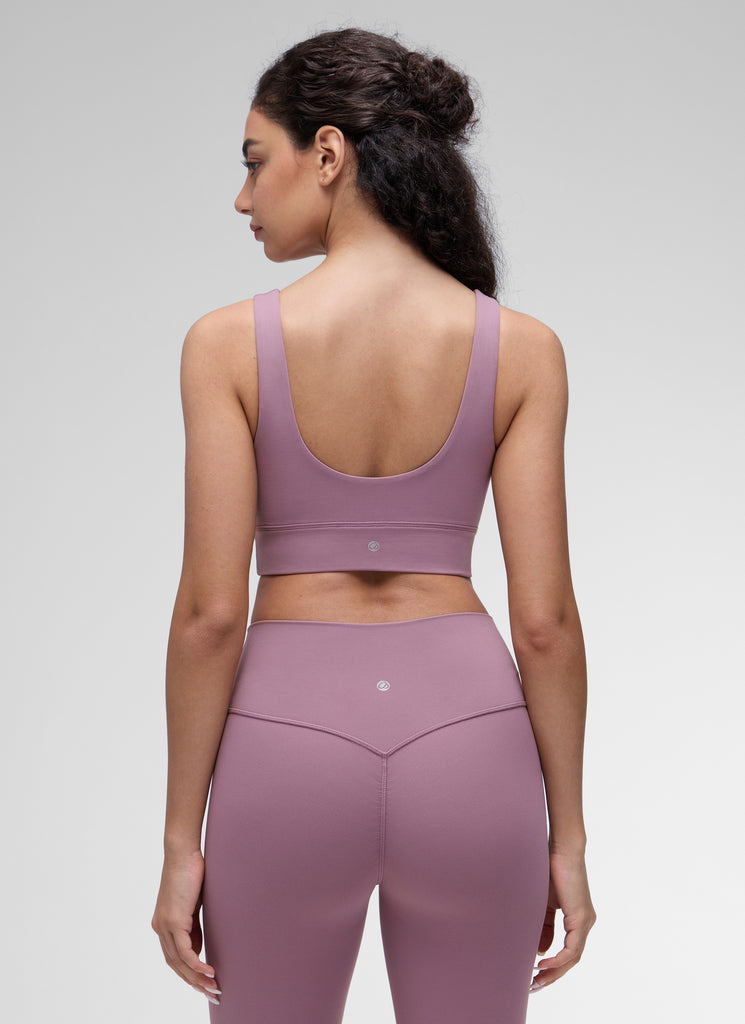 CRZ YOGA Women's Yoga Low Support Butterluxe Sport Bra U Back Longline Light Lavender