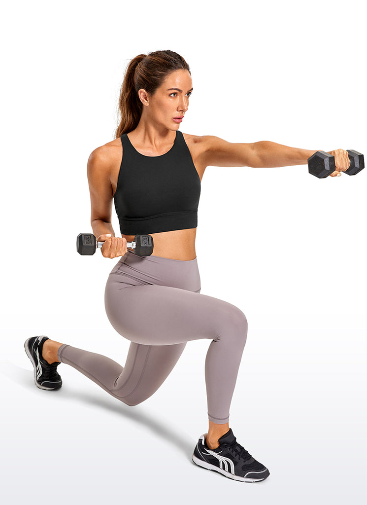 CRZ YOGA Women's Training Medium Support Butterluxe Bra Strappy back True Navy