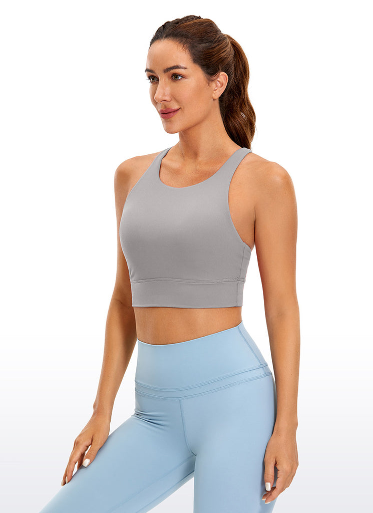 CRZ YOGA Women's Training Medium Support Butterluxe Bra Strappy back Black