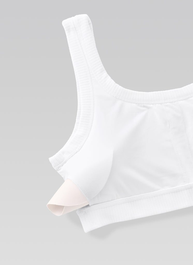 CRZ YOGA Women U Back Wireless Medium Impact Ribbed Sports Bras White