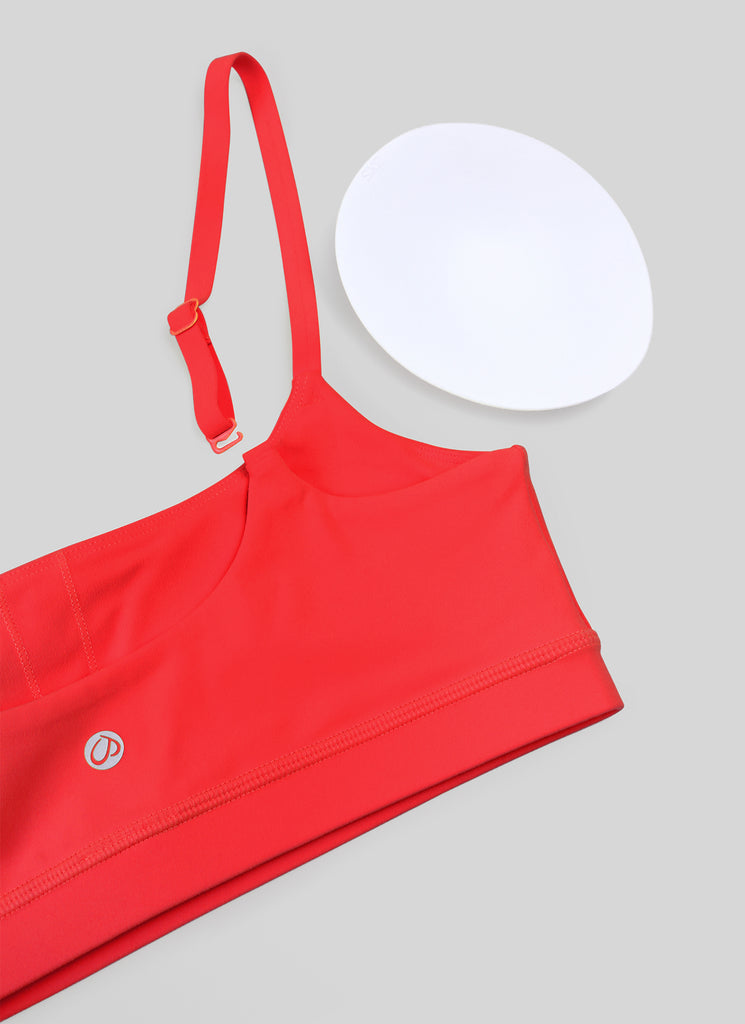 CRZ YOGA Womens Butterluxe Adjustable Spaghetti Strap Scoop Neck Bra White Apricot