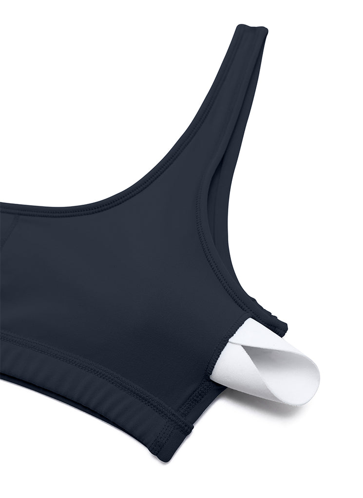 CRZ YOGA Women Butterluxe Scoop Neck Cami Padded Mini Bra Twilight Blue