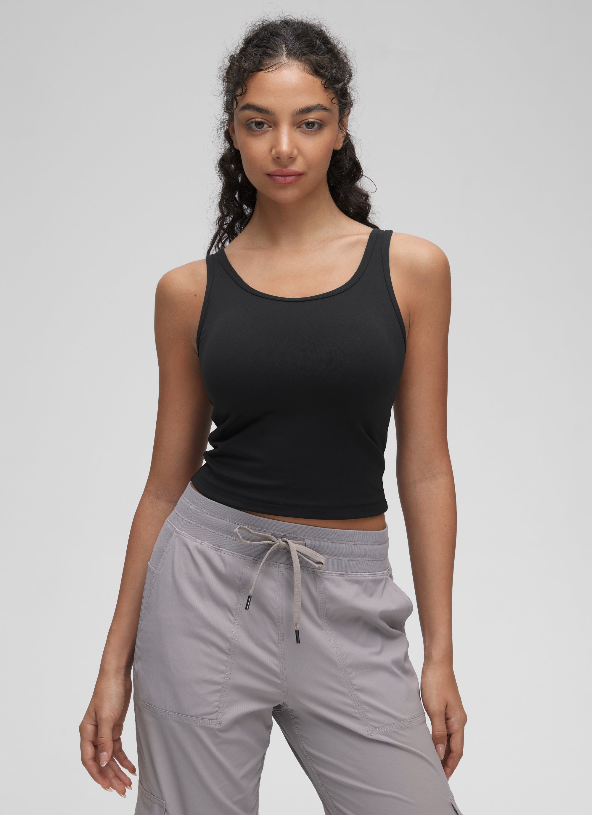 CRZ YOGA Women's Yoga Butterluxe Tight Fit Tank Tops Racerback Black @model_info:Anano