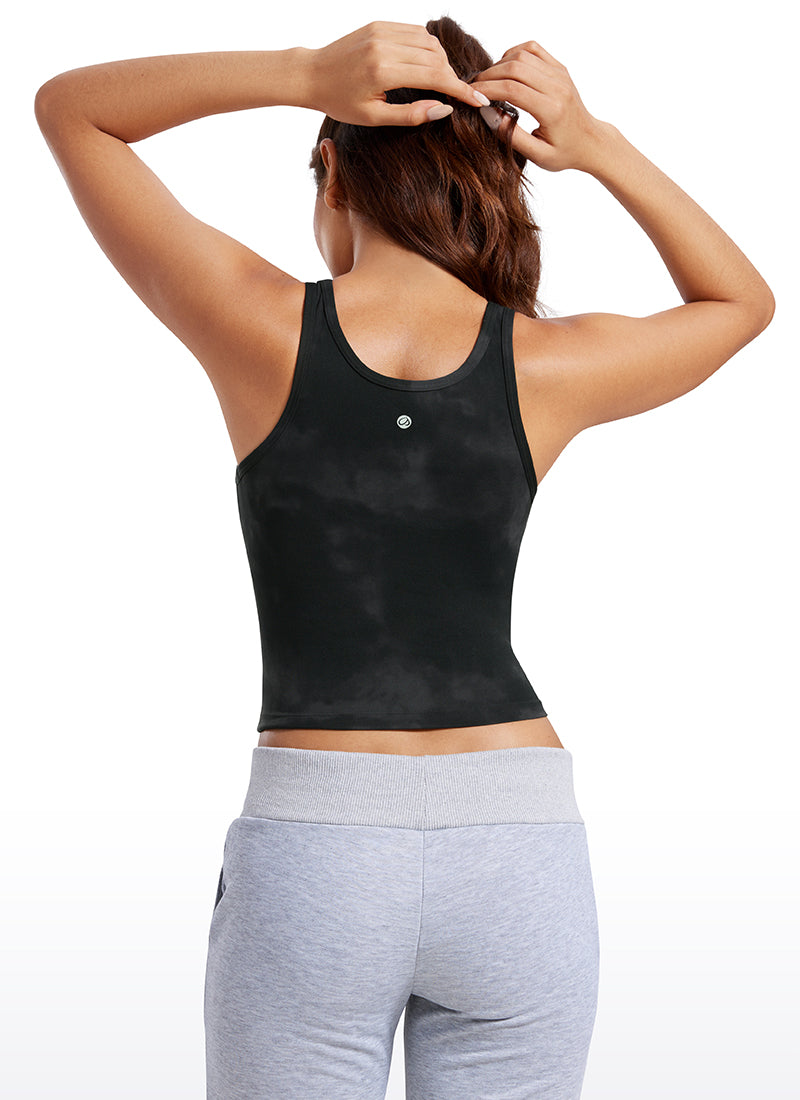 CRZ YOGA Women's Yoga Butterluxe Tight Fit Tank Tops Racerback Cambric Blue