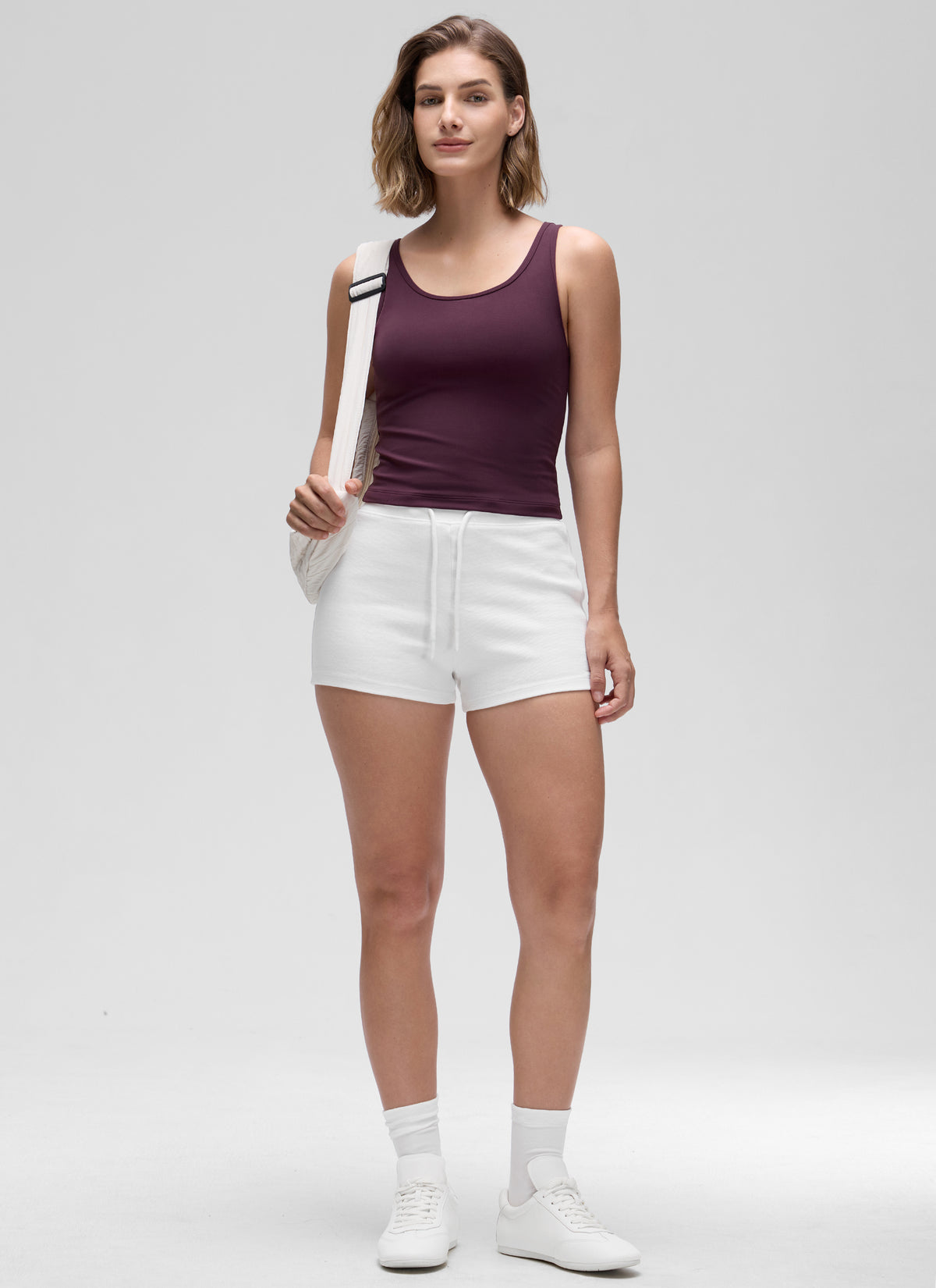 CRZ YOGA Women's Yoga Butterluxe Tight Fit Tank Tops Racerback Deep Purple @model_info:Jaynne