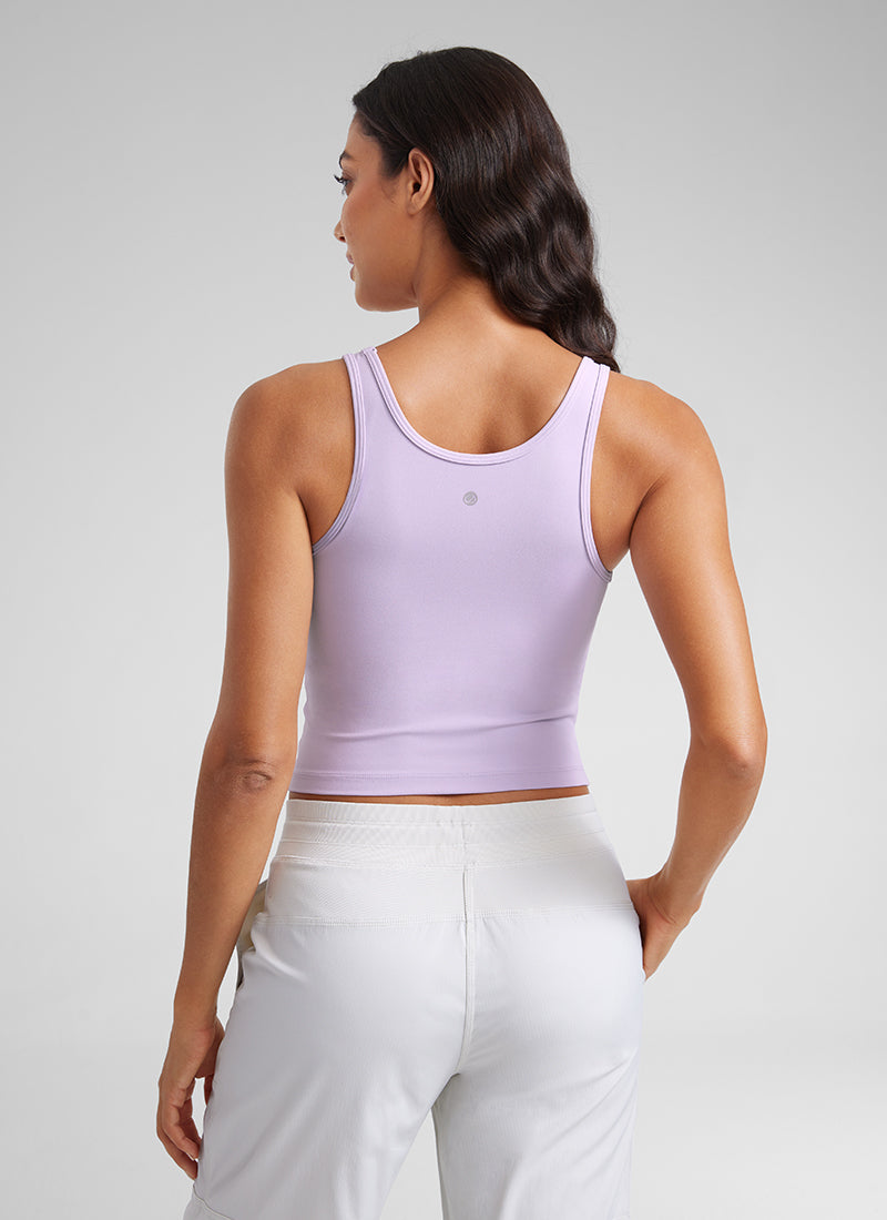 CRZ YOGA Women's Yoga Butterluxe Tight Fit Tank Tops Racerback Lilac Air @model_info:Mariana