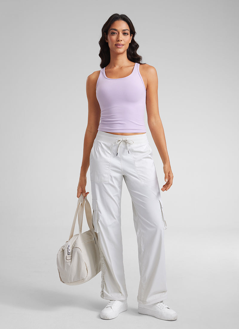 CRZ YOGA Women's Yoga Butterluxe Tight Fit Tank Tops Racerback Lilac Air @model_info:Mariana