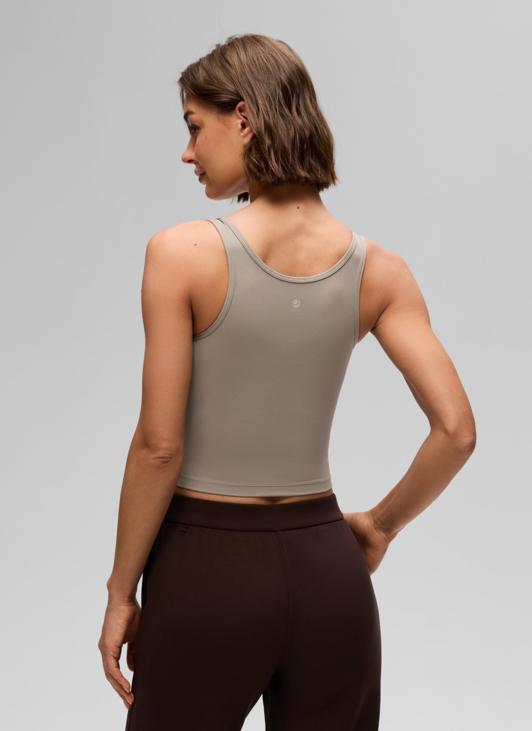 CRZ YOGA Women's Yoga Butterluxe Tight Fit Tank Tops Racerback Warm Ash Grey @model_info:K