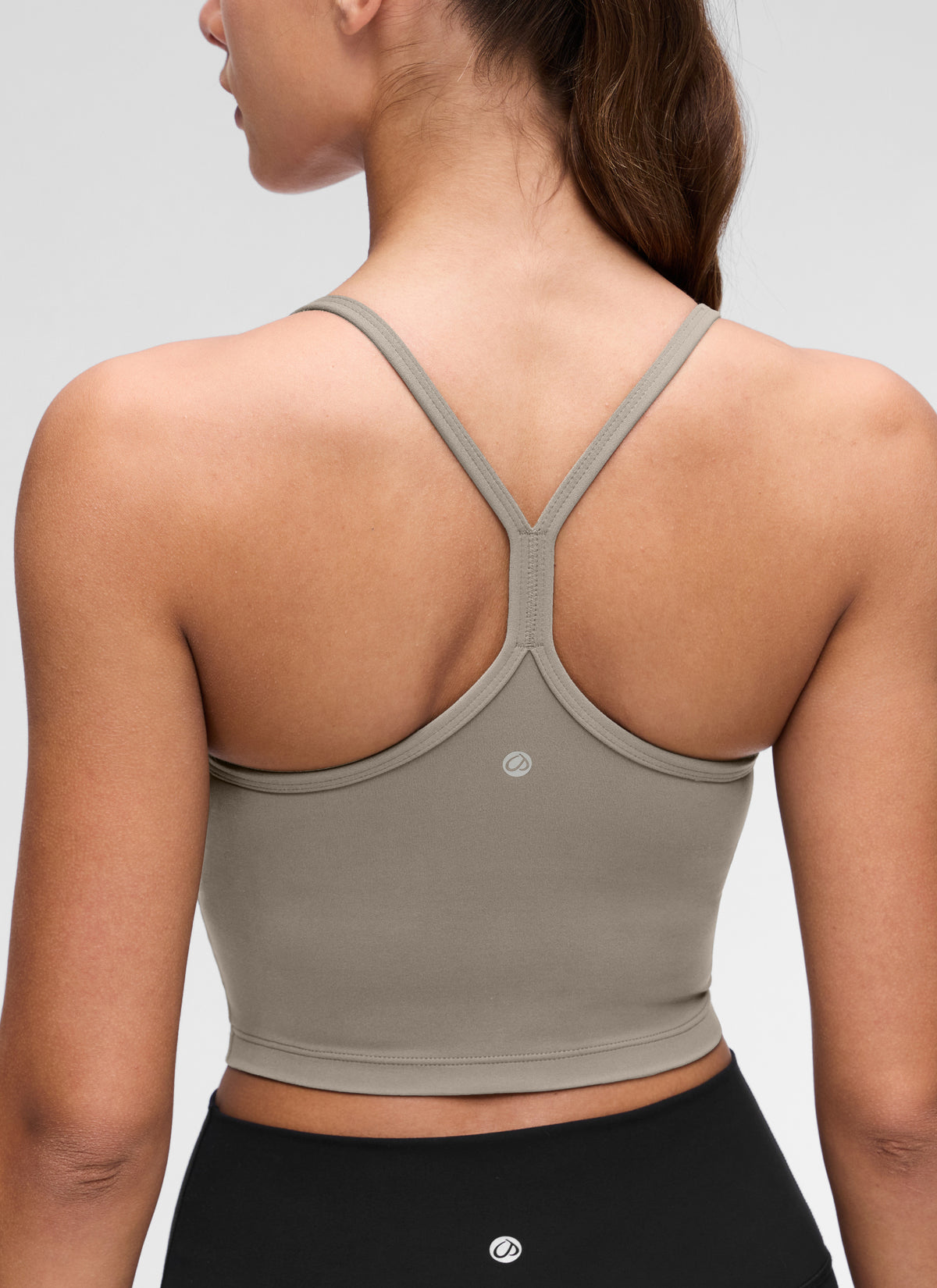 CRZ YOGA Womens Butterluxe Y Back Longline Sports Bras Crop Tank Top Warm Ash Grey @model_info:S4