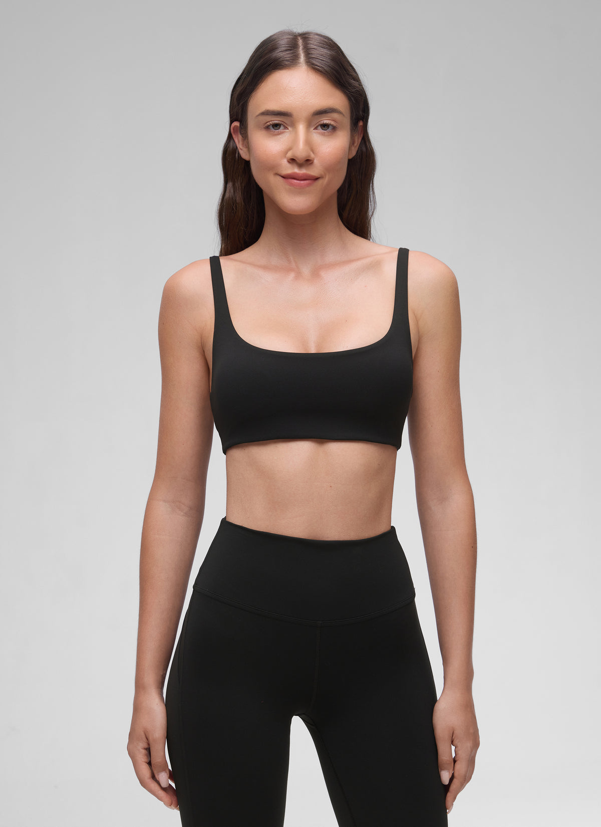 CRZ YOGA Women Butterluxe Square Neck Cami Padded Mini Bra Black @model_info:Malisa