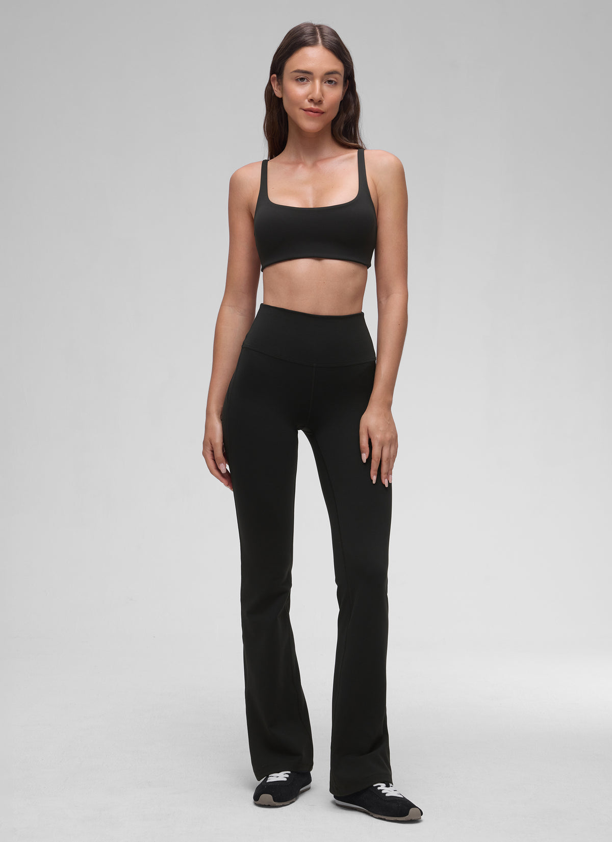 CRZ YOGA Women Butterluxe Square Neck Cami Padded Mini Bra Black @model_info:Malisa