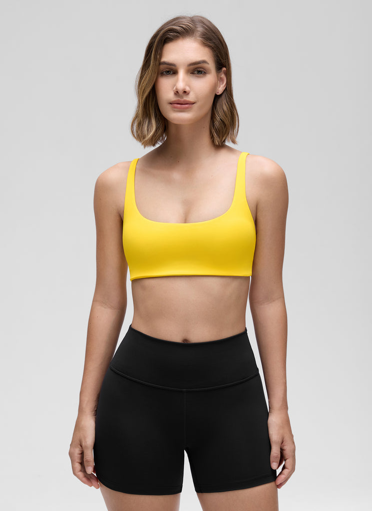 CRZ YOGA Women Butterluxe Square Neck Cami Padded Mini Bra Elfin Purple