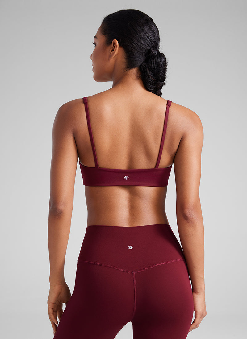 CRZ YOGA Women Butterluxe Square Neck Cami Padded Mini Bra Milky White