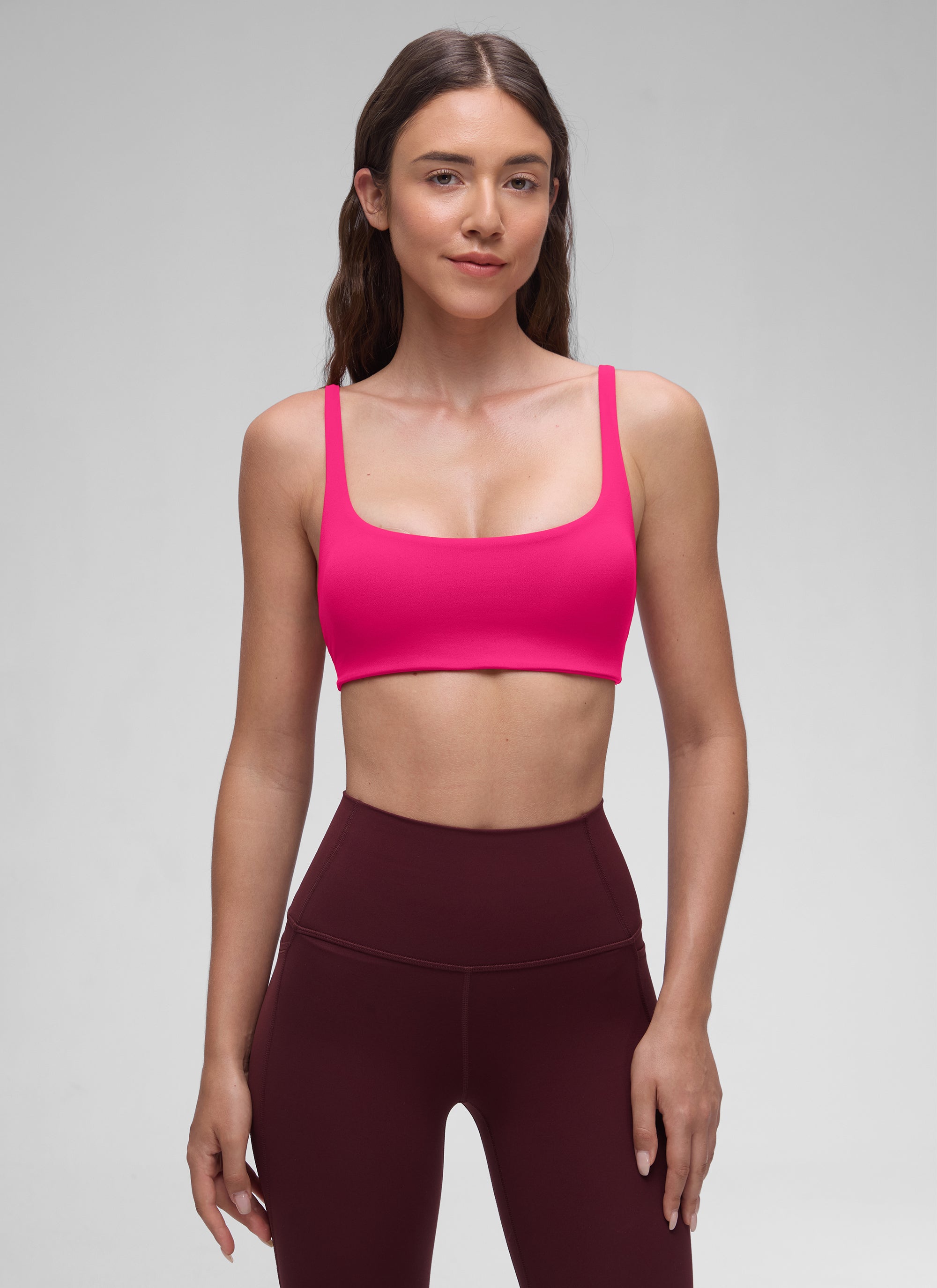 CRZ YOGA Women Butterluxe Square Neck Cami Padded Mini Bra Granita Pink @model_info:Malisa