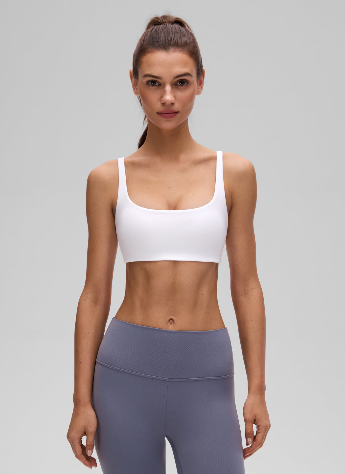 CRZ YOGA Women Butterluxe Square Neck Cami Padded Mini Bra White @model_info:G