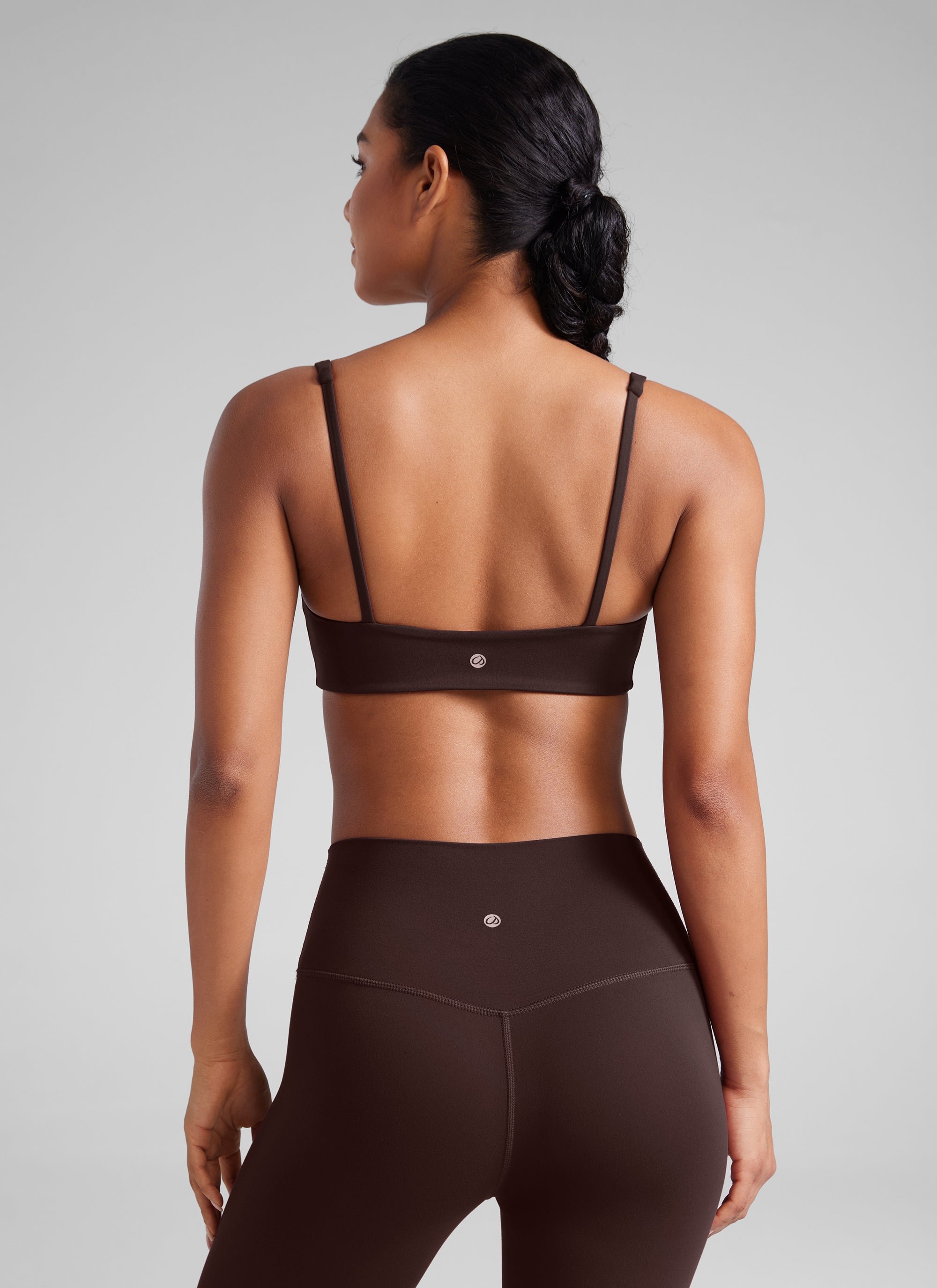 CRZ YOGA Women Butterluxe Square Neck Cami Padded Mini Bra Red Merlot
