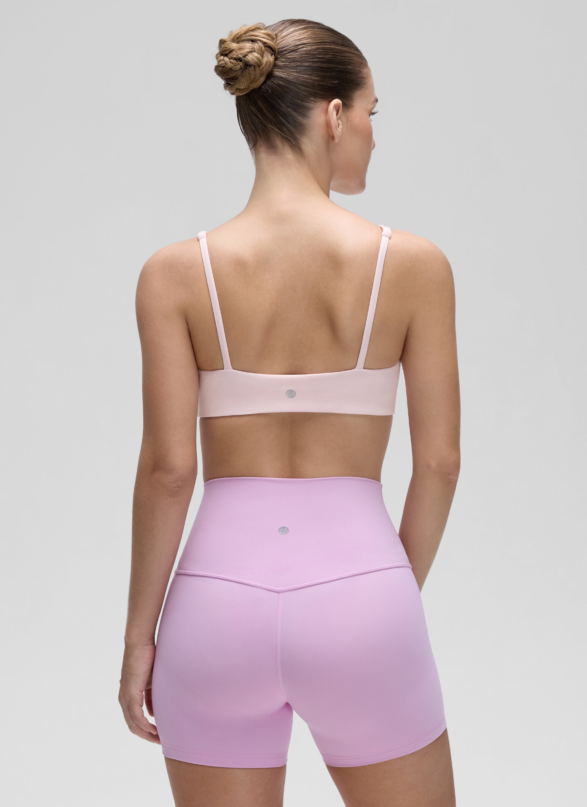 CRZ YOGA Women Butterluxe Square Neck Cami Padded Mini Bra Strawberry Pink @model_info:Jaynne