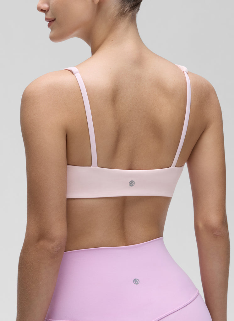 CRZ YOGA Women Butterluxe Square Neck Cami Padded Mini Bra Granita Pink