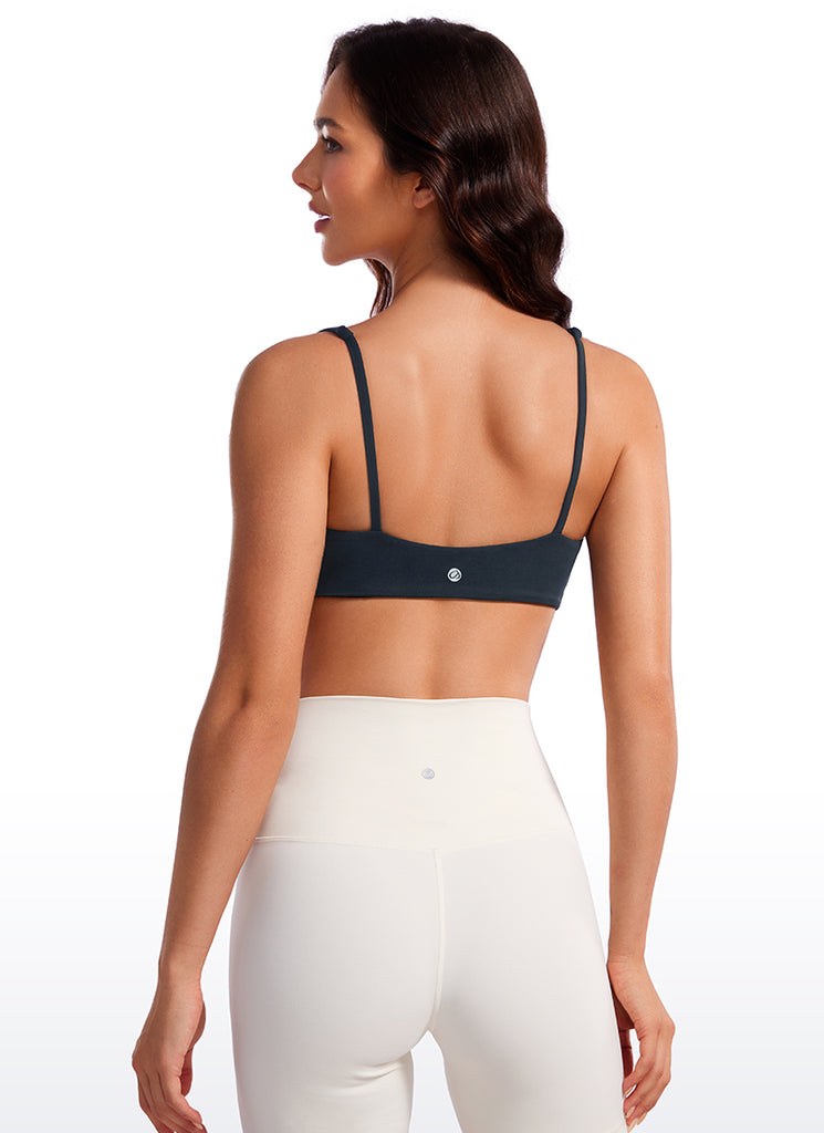 CRZ YOGA Women Butterluxe Square Neck Cami Padded Mini Bra True Navy