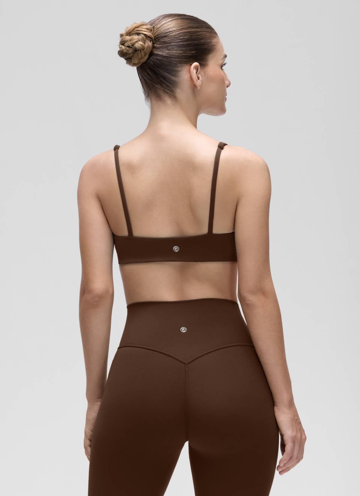 CRZ YOGA Women Butterluxe Square Neck Cami Padded Mini Bra Lava Brown @model_info:Jaynne
