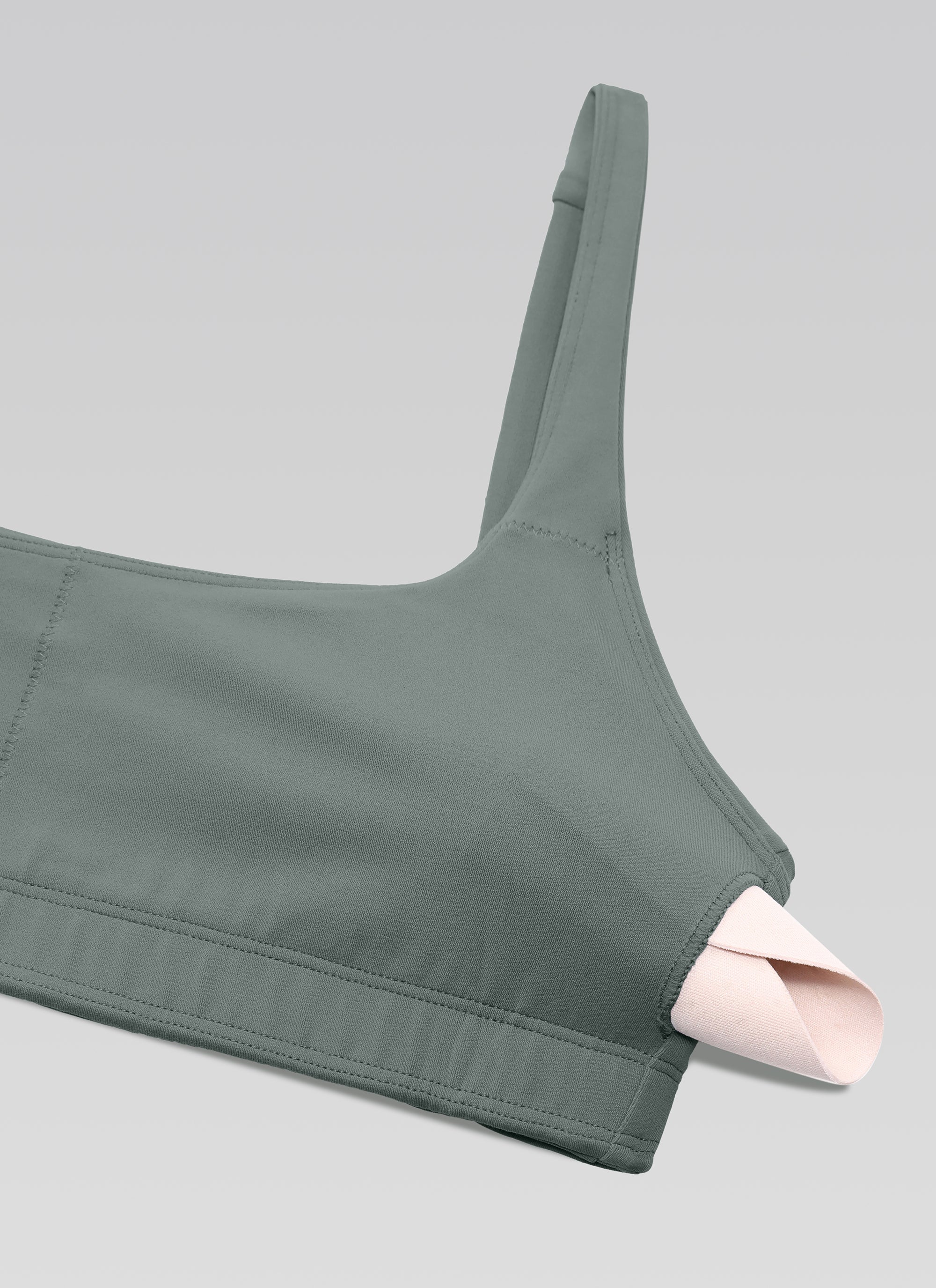 CRZ YOGA Women Butterluxe Square Neck Cami Padded Mini Bra Grey Sage