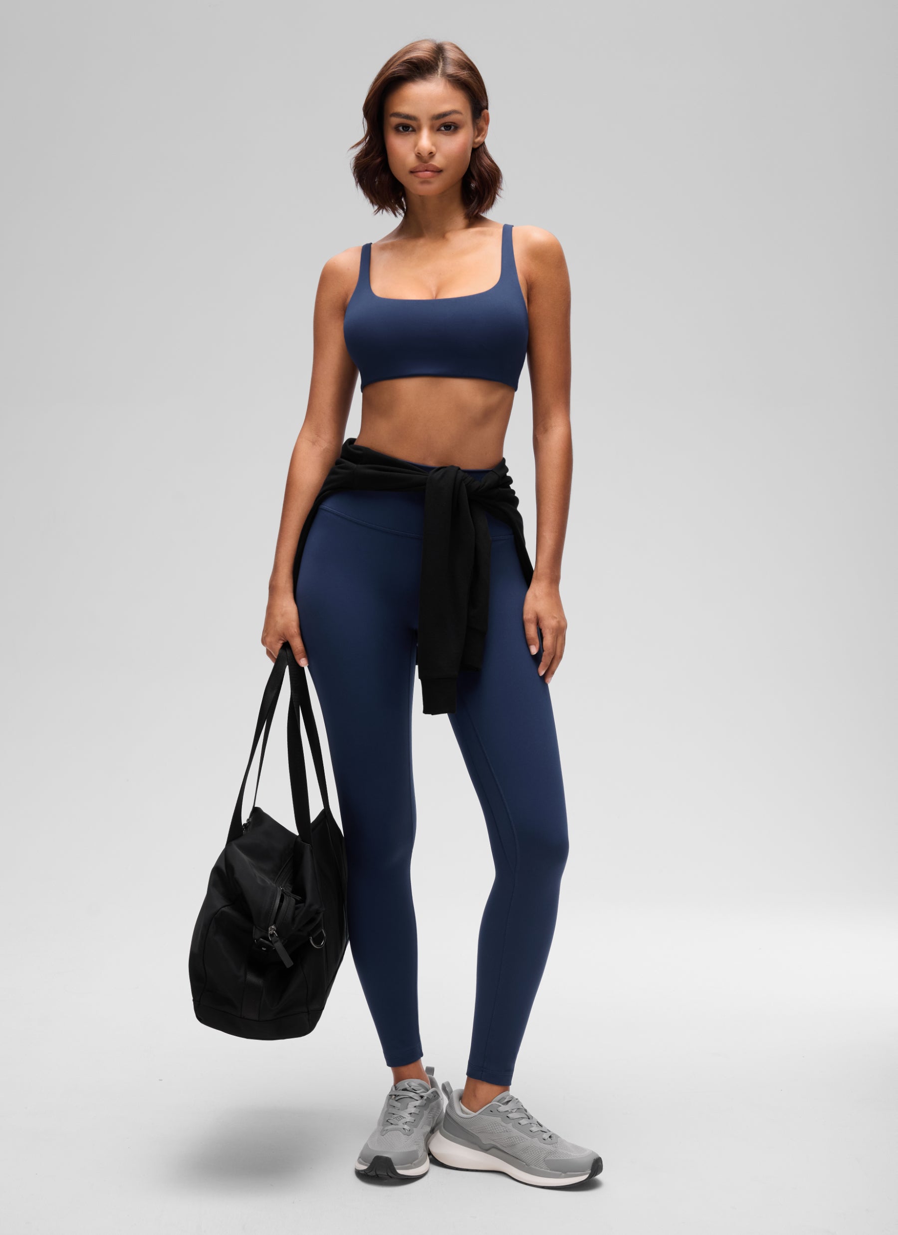 CRZ YOGA Women Butterluxe Square Neck Cami Padded Mini Bra Club Blue @model_info:T