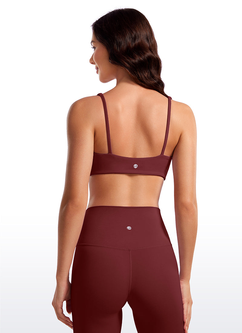 CRZ YOGA Women Butterluxe Square Neck Cami Padded Mini Bra Noctilucence Red @model_info:Alice