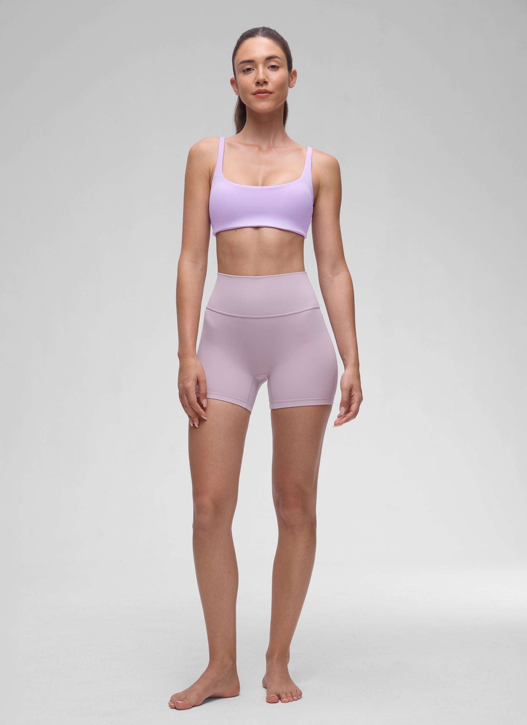 CRZ YOGA Women Butterluxe Square Neck Cami Padded Mini Bra Elfin Purple