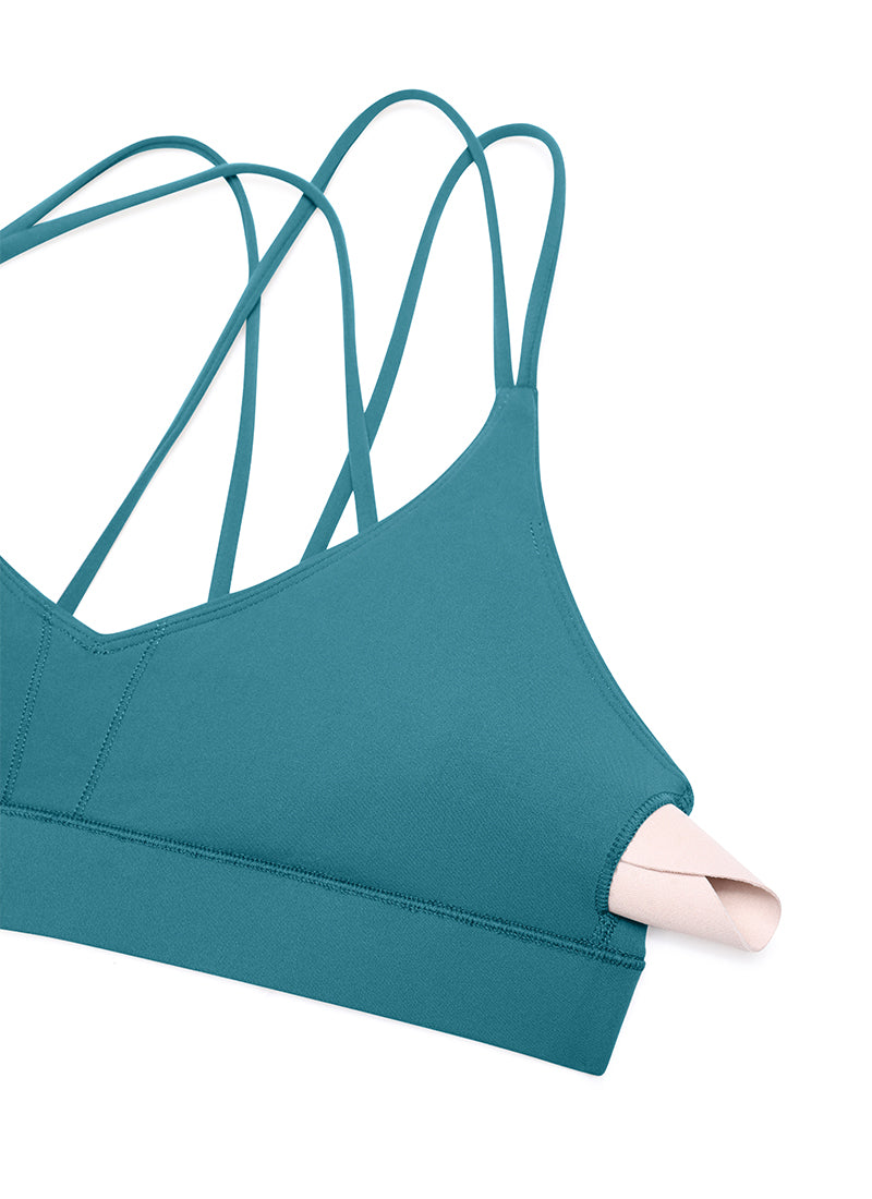 CRZ YOGA Women's Light Support Butterluxe Yoga Bra Strappy back Borealis Green @model_info:NEW