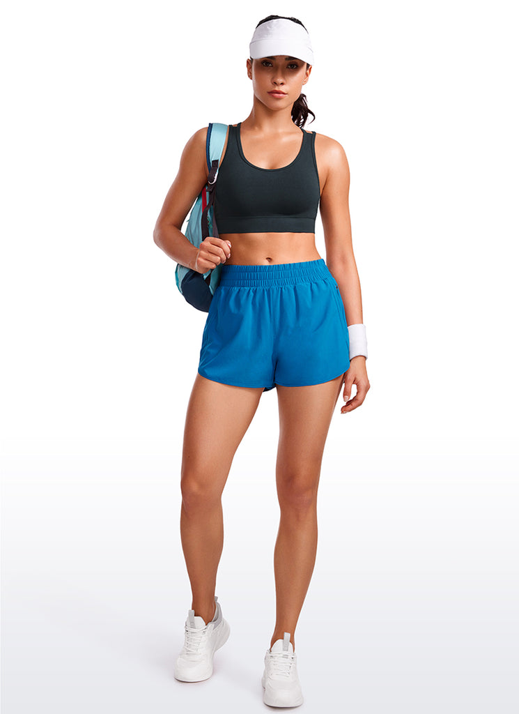 CRZ YOGA Womens Seamless Strappy Longline Training Sports Bra White