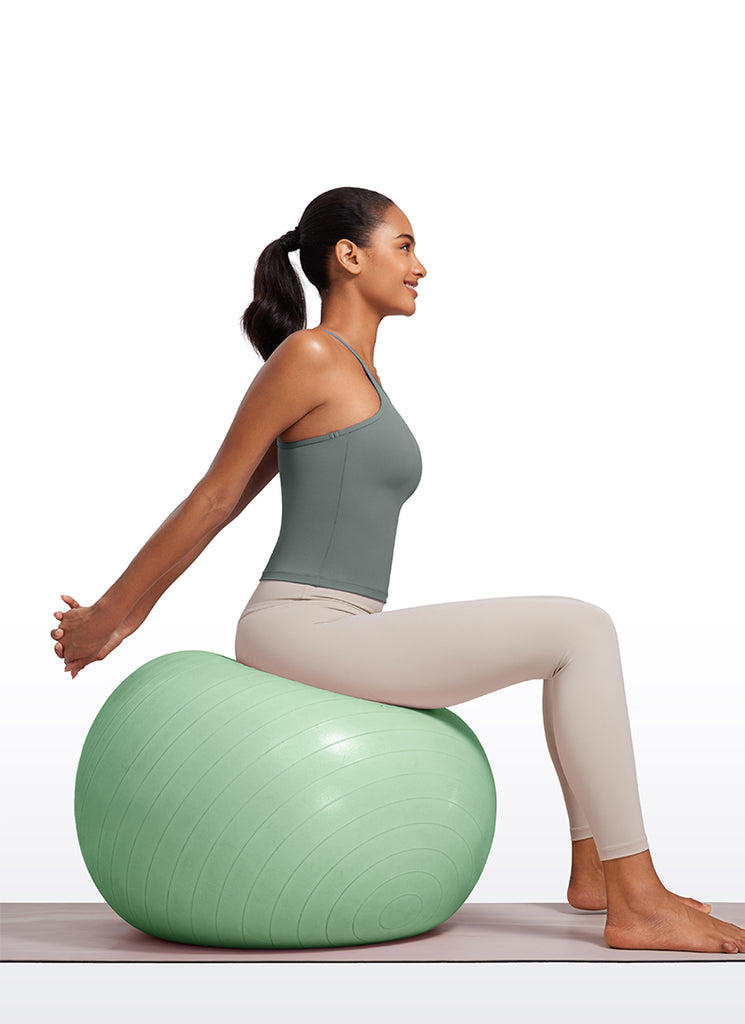 CRZ YOGA Women's Yoga Butterluxe Halter High Neck Padded Tanks Y Back Grey Sage