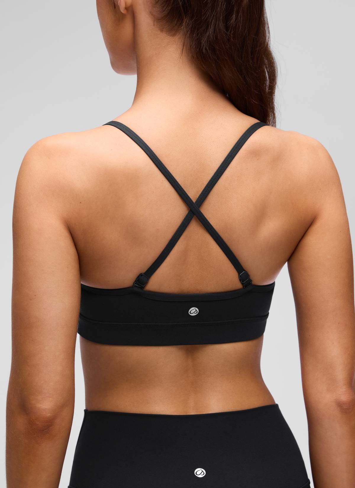 CRZ YOGA Butterluxe Womens V Neck Camisole Yoga Padded Sports Bra Black @model_info:Lary