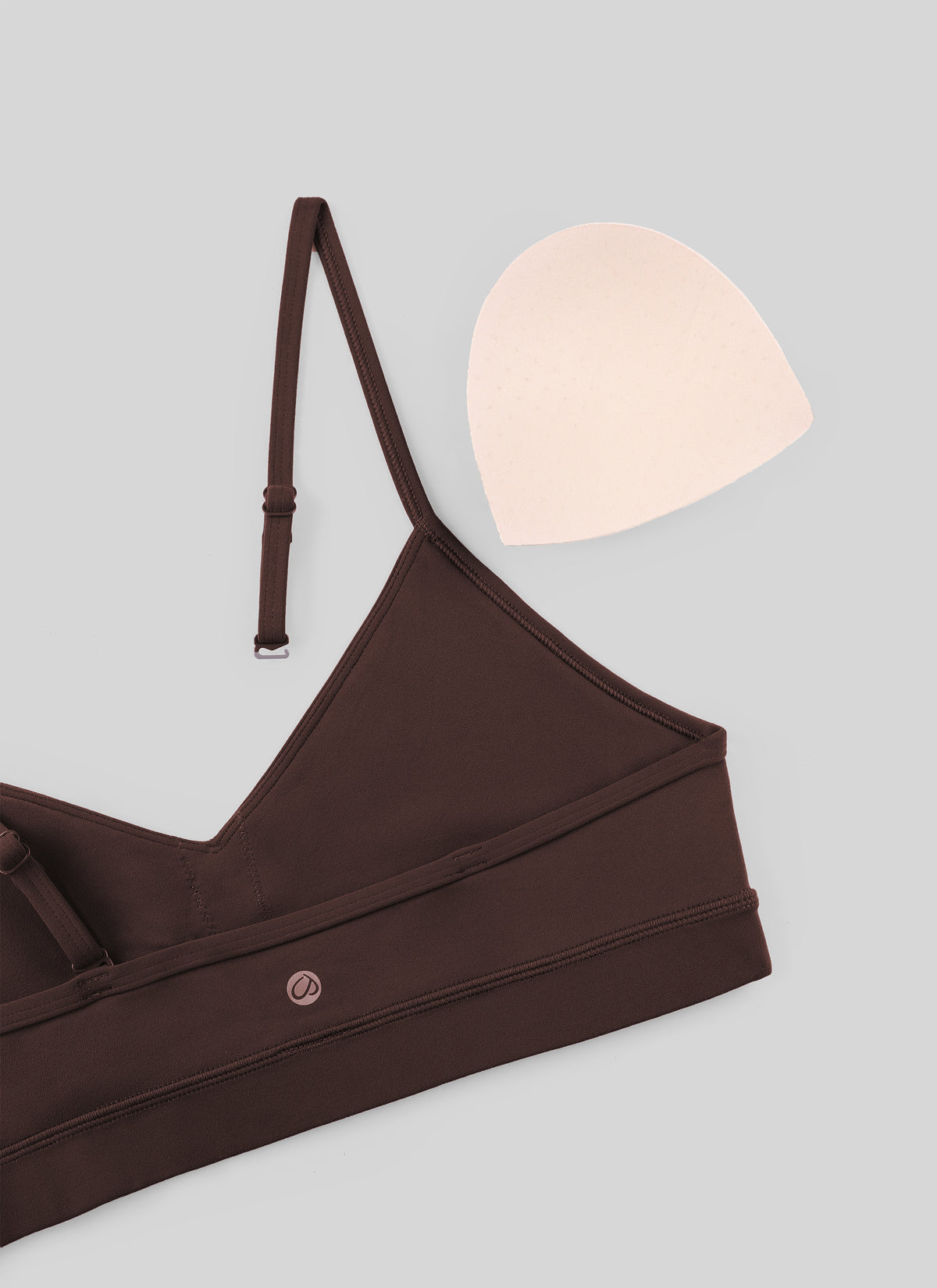 CRZ YOGA Butterluxe Womens V Neck Camisole Yoga Padded Sports Bra Hot Fudge Brown @model_info:NEW