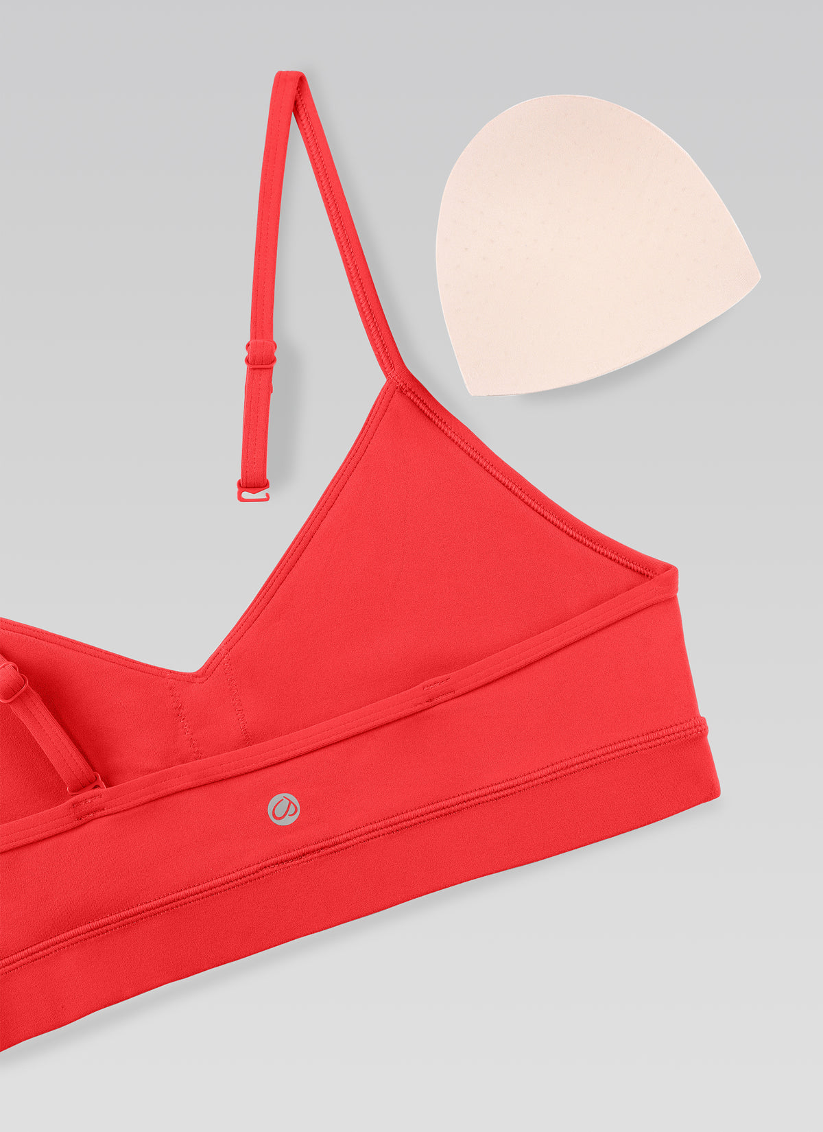 CRZ YOGA Butterluxe Womens V Neck Camisole Yoga Padded Sports Bra Deep Red @model_info:NEW