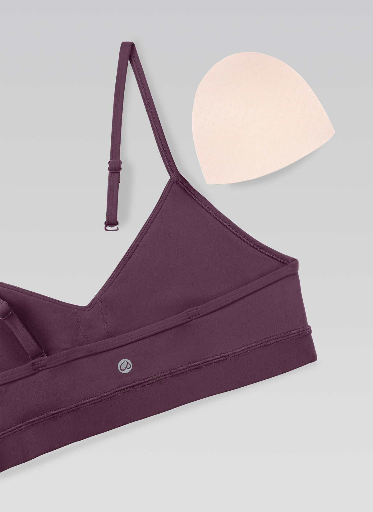 CRZ YOGA Butterluxe Womens V Neck Camisole Yoga Padded Sports Bra Grape Thistle Purple @model_info:NEW