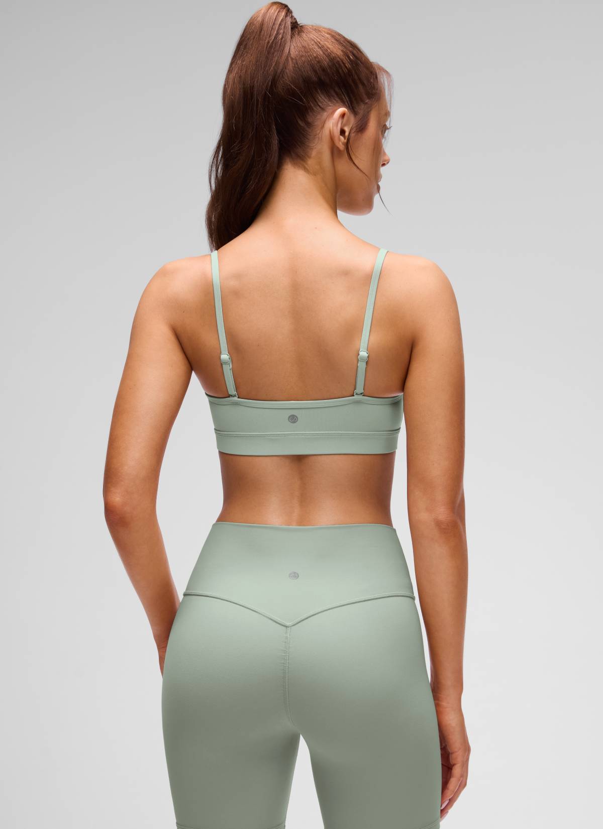 CRZ YOGA Butterluxe Womens V Neck Camisole Yoga Padded Sports Bra Green Palm Court @model_info:Lary