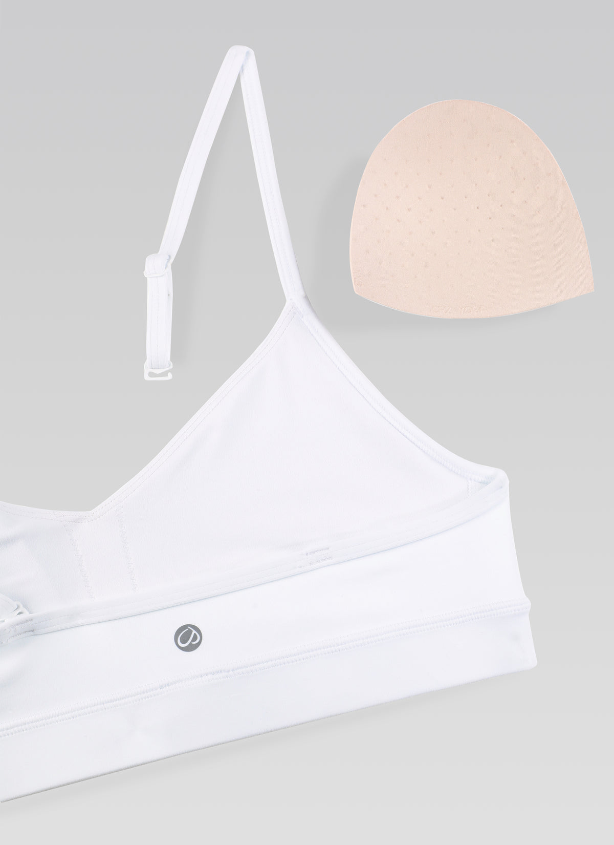 CRZ YOGA Butterluxe Womens V Neck Camisole Yoga Padded Sports Bra White @model_info:NEW