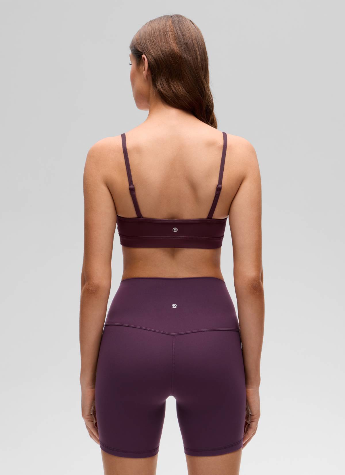 CRZ YOGA Butterluxe Womens V Neck Camisole Yoga Padded Sports Bra Ripe Plum @model_info:Gelya