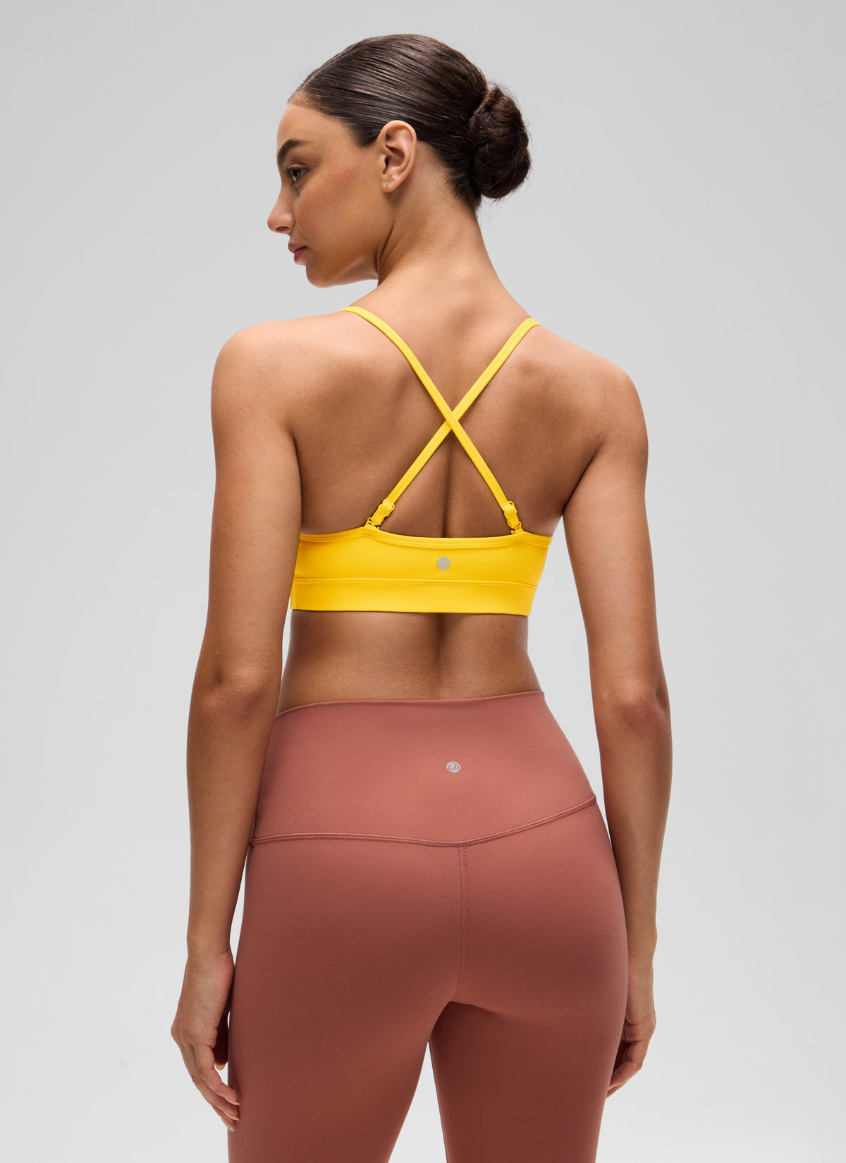 CRZ YOGA Butterluxe Womens V Neck Camisole Yoga Padded Sports Bra High Visibility Yellow @model_info:Anano