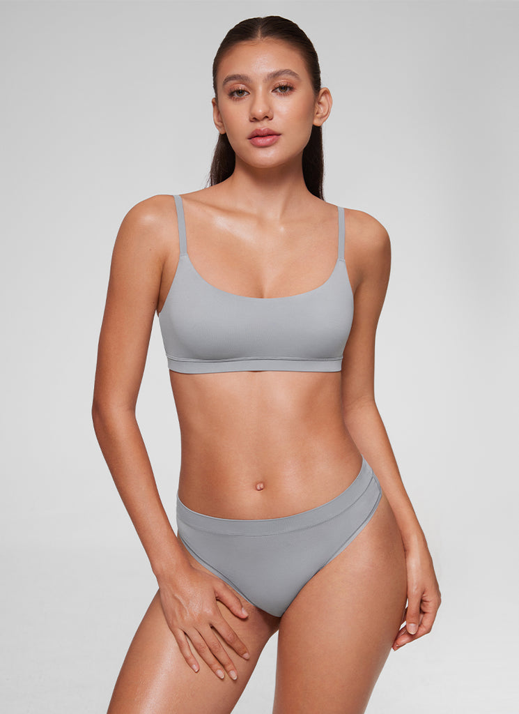 CRZ YOGA Women's Softhold Wireless Scoop Neck  Everyday Bra Adjustable Twilight Rose Pink