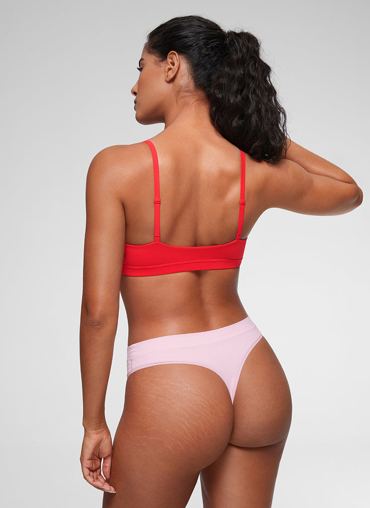 CRZ YOGA Women's Softhold Wireless Scoop Neck  Everyday Bra Adjustable Gravel Beige