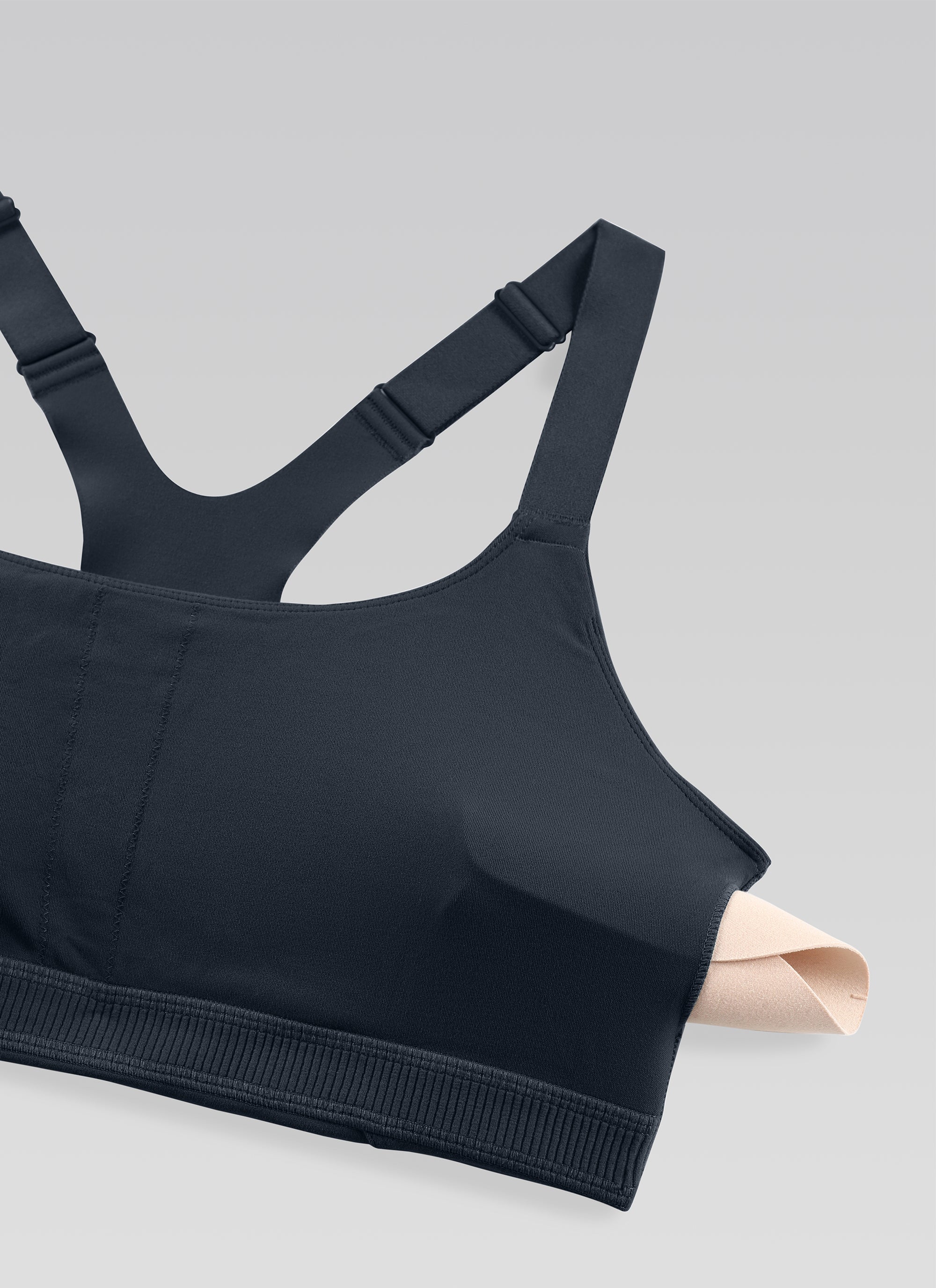 CRZ YOGA Women's Gym Top Butterlift Scoop Neck Bra Adjustable Straps True Navy @model_info:NEW