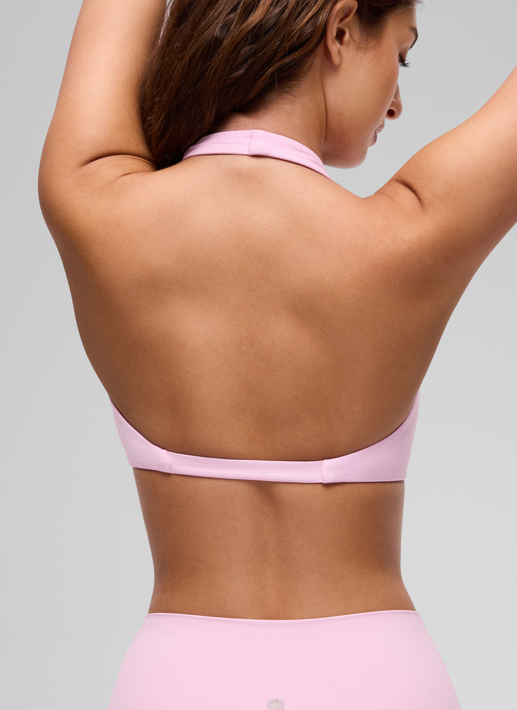 CRZ YOGA Women's Butterluxe Yoga V Neck Crop Double Lined Sports Bra Deep Red