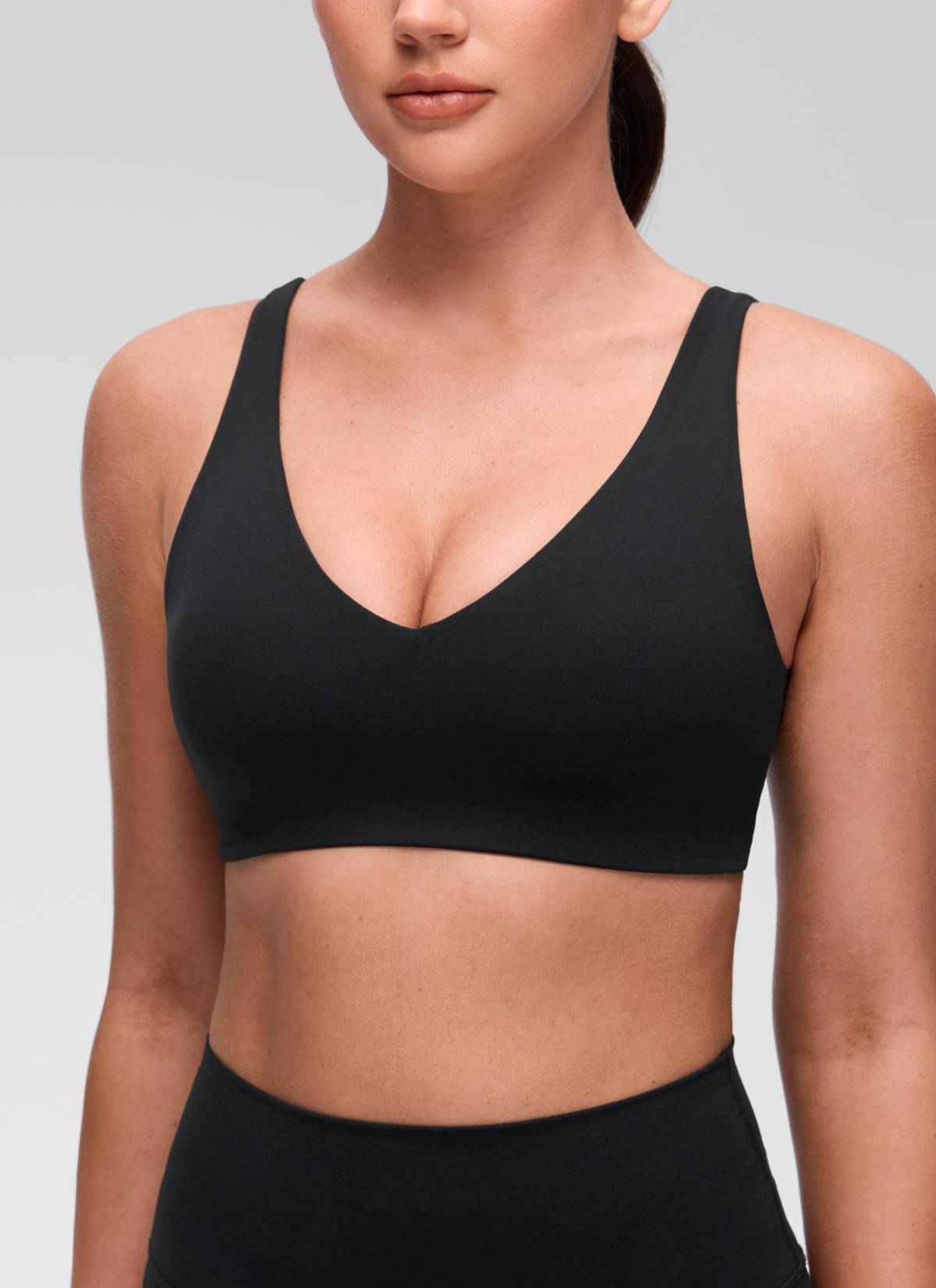 CRZ YOGA Women's Butterluxe Yoga U Back Sports Bra Light Support Black @model_info:Brooklyn