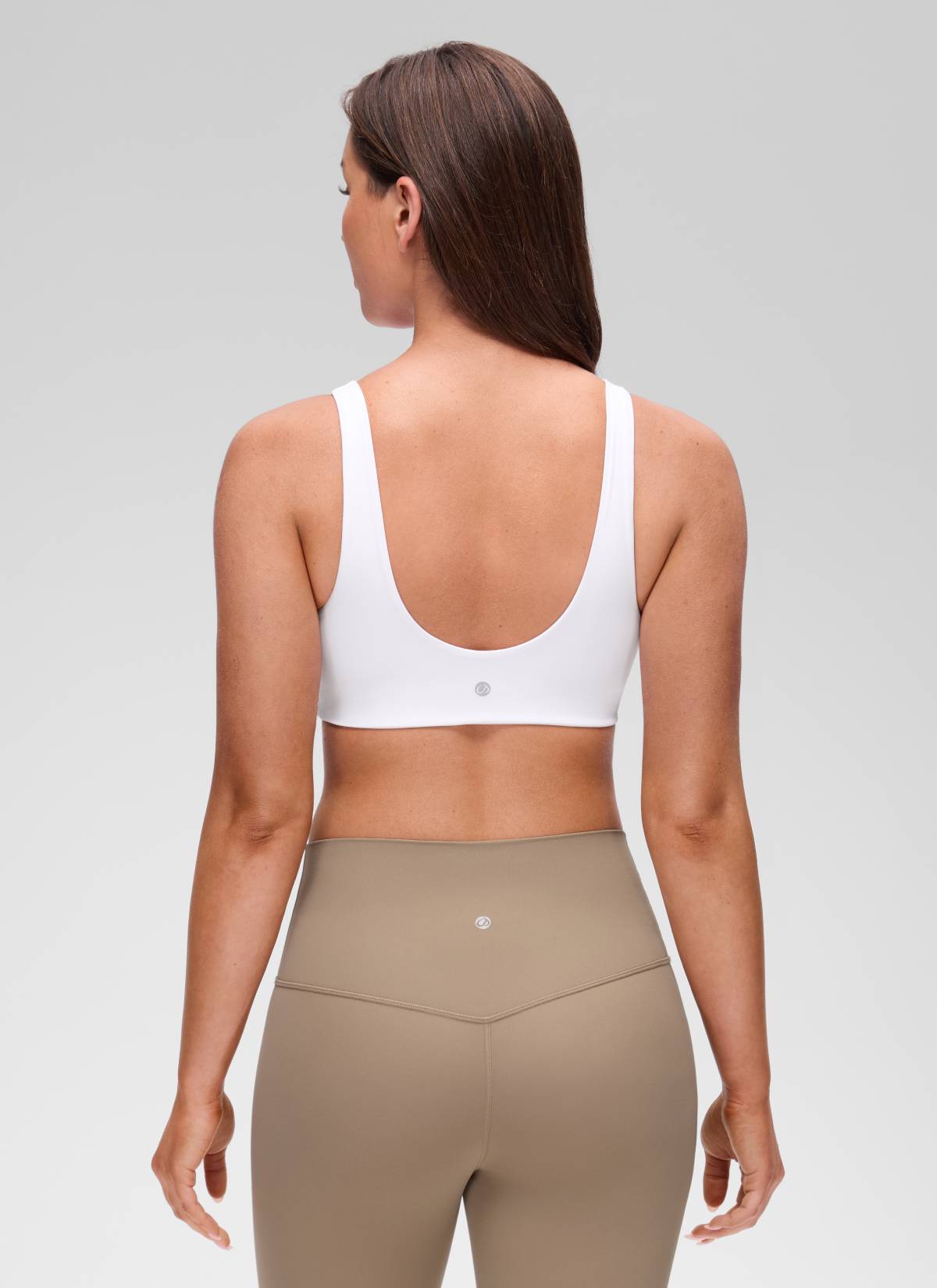 CRZ YOGA Women's Butterluxe Yoga U Back Sports Bra Light Support White @model_info:Brooklyn