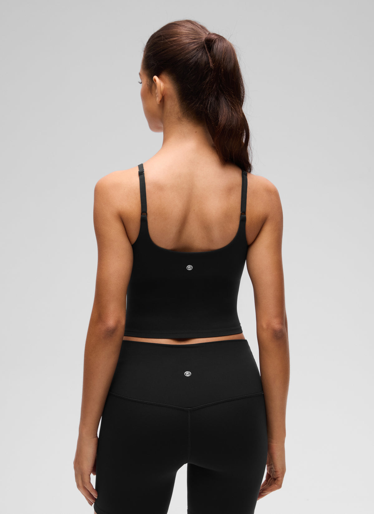 CRZ YOGA Women's Butterluxe Yoga Ruched V Neck U Back Crop Padded Tank Black @model_info:E