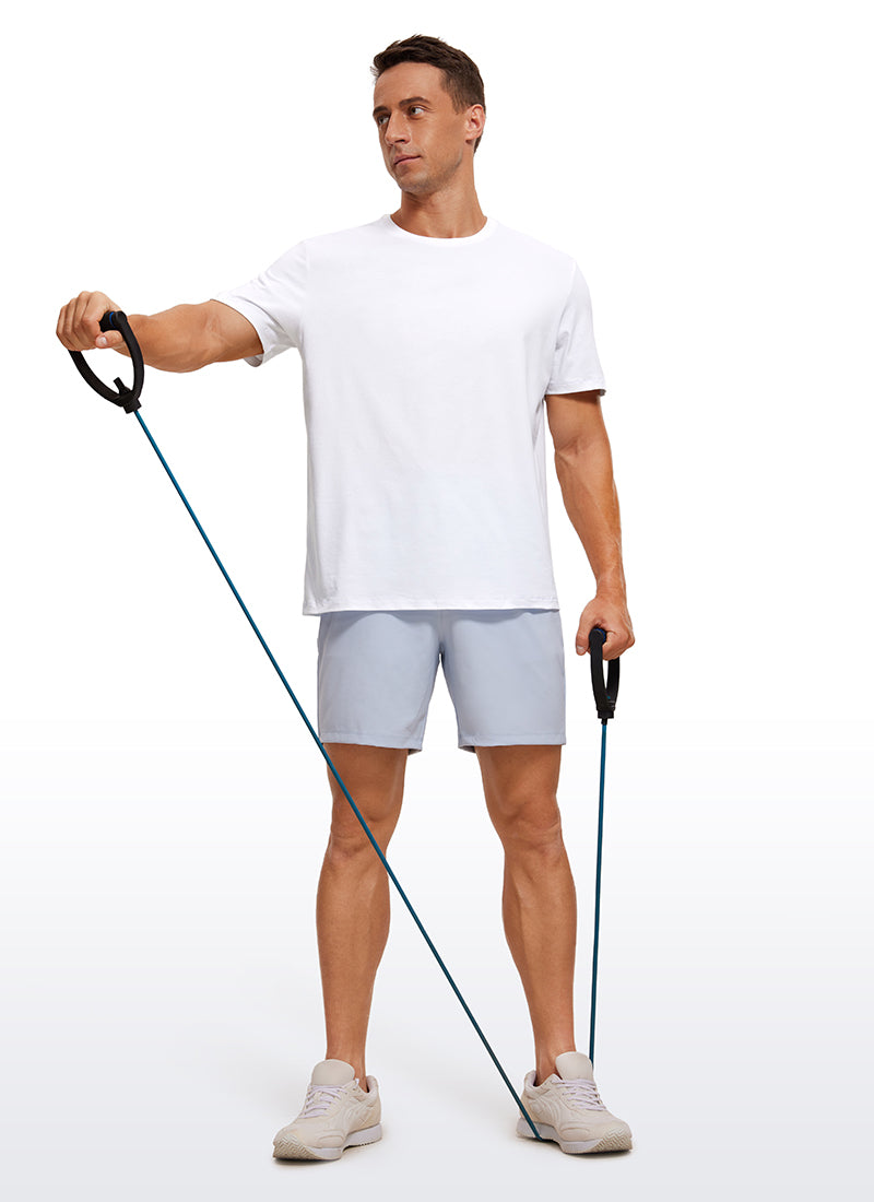 CRZ YOGA Men's Running Classic Fit Shirts Quick Dry Short Sleeves White