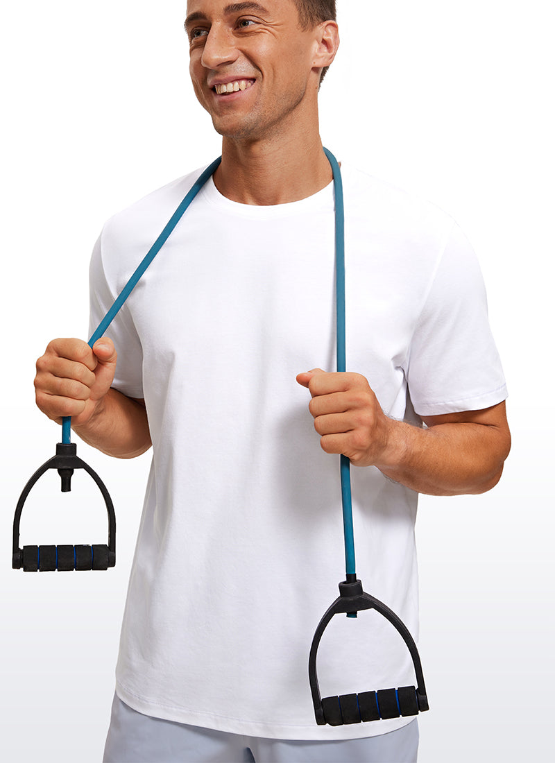 CRZ YOGA Men's Running Classic Fit Shirts Quick Dry Short Sleeves White